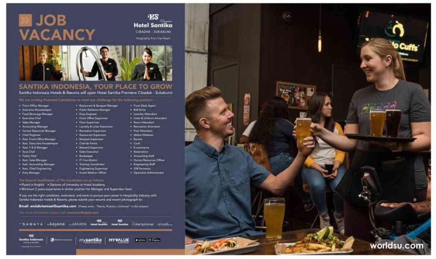 Soft Opening Vacancies in Hotel Santika Premiere Cibadak –